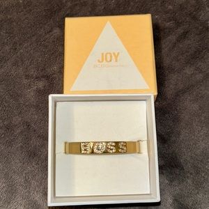 BCBG Generation “Boss” Gold Rhinestone Bangle Bracelet